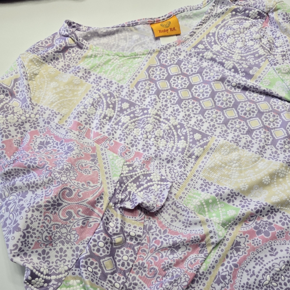 Ruby Rd. Women's Multicolor Patterned Top - Picture 5 of 5